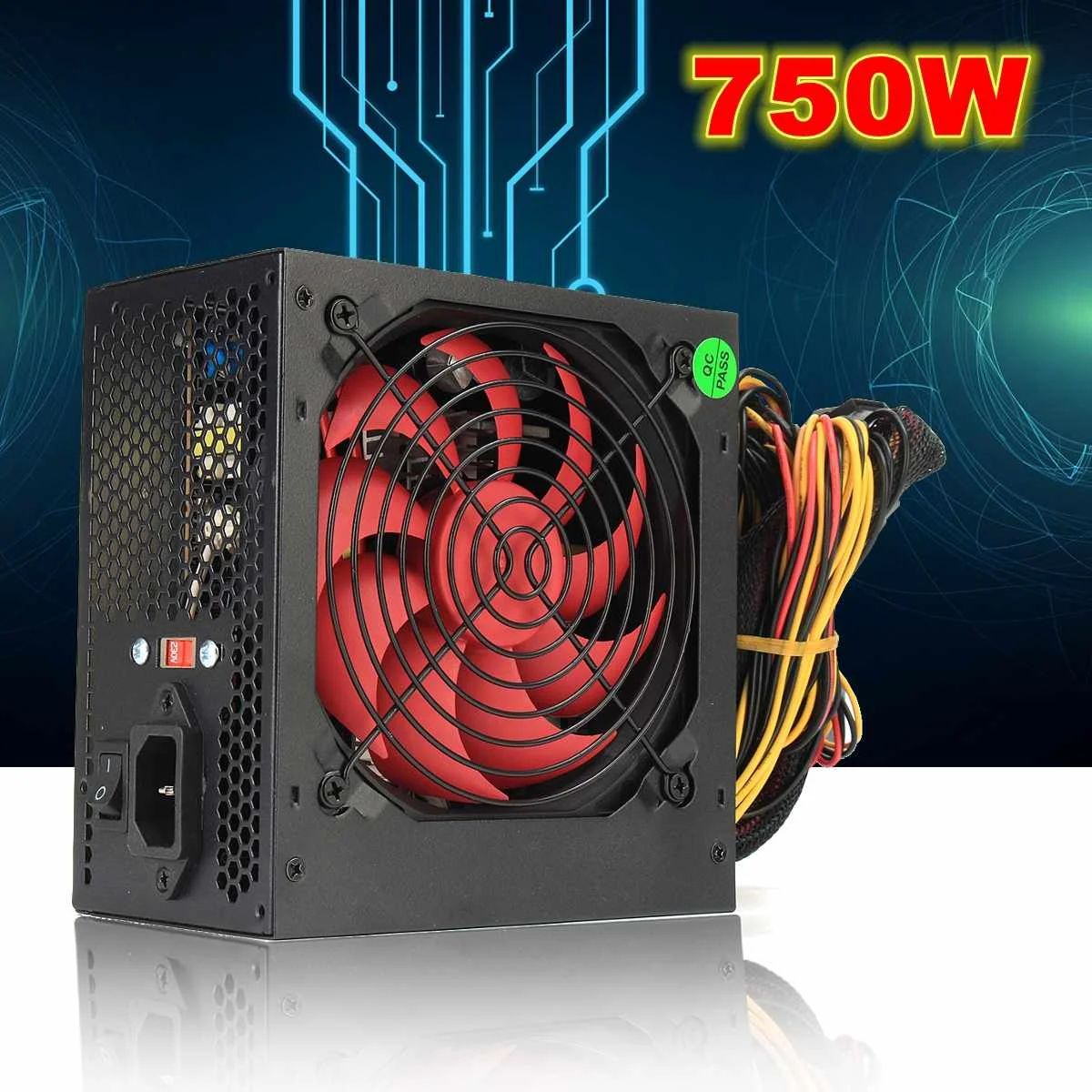 

750W PSU ATX 12V Gaming PC Power Supply 24Pin / PCI /SATA /ATX 700 Walt 12CM Fan New Computer Power Supply For BTC