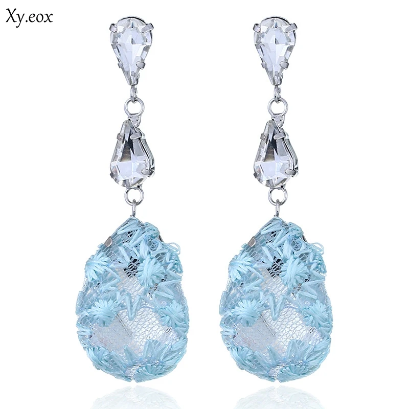 

1pairs Lace Crystal from Swarovski Earrings for Women WaterDrop Dangle Earring