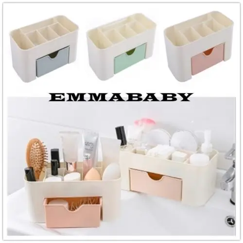 

White Acrylic Make-Up Drawers Holder Case Box Jewelry Storage Cosmetic Organizer