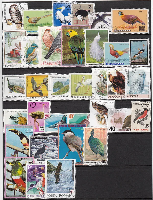 

50Pcs/Lot Bird All Different From Many Countries NO Repeat Unused Postage Stamps for Collecting