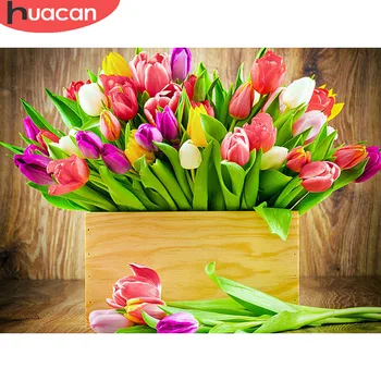 

HUACAN 5D DIY Diamond Embroidery Full Display Flower Cross Stitch Mosaic Full Square Diamond Painting Needlework Decor Home