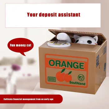 

Cat Money Piggy Bank Automatic stealing money coin Saving box piggy bank Gift for kids children high quality home decor