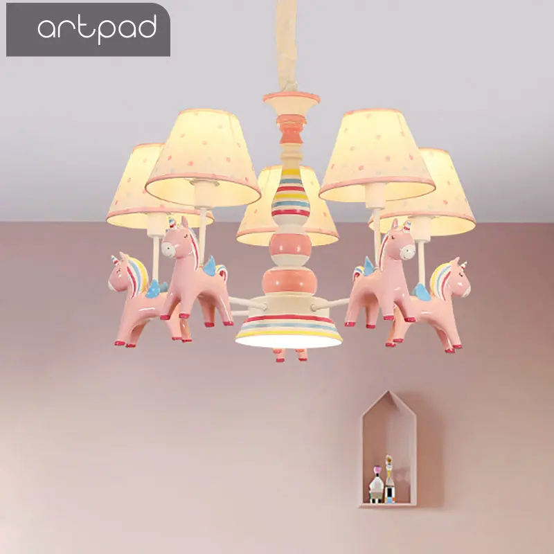 Artpad Cartoon Kawaii księżniczka sypialnia światła wiszące tkaniny kinkiety koń żywiczny E27 regulowana dioda różowy wisiorek światło dzieci dziewczyna Artpad Cartoon Kawaii księżniczka sypialnia światła wiszące tkaniny kinkiety koń żywiczny E27 regulowana dioda różowy wisiorek światło dzieci dziewczyna