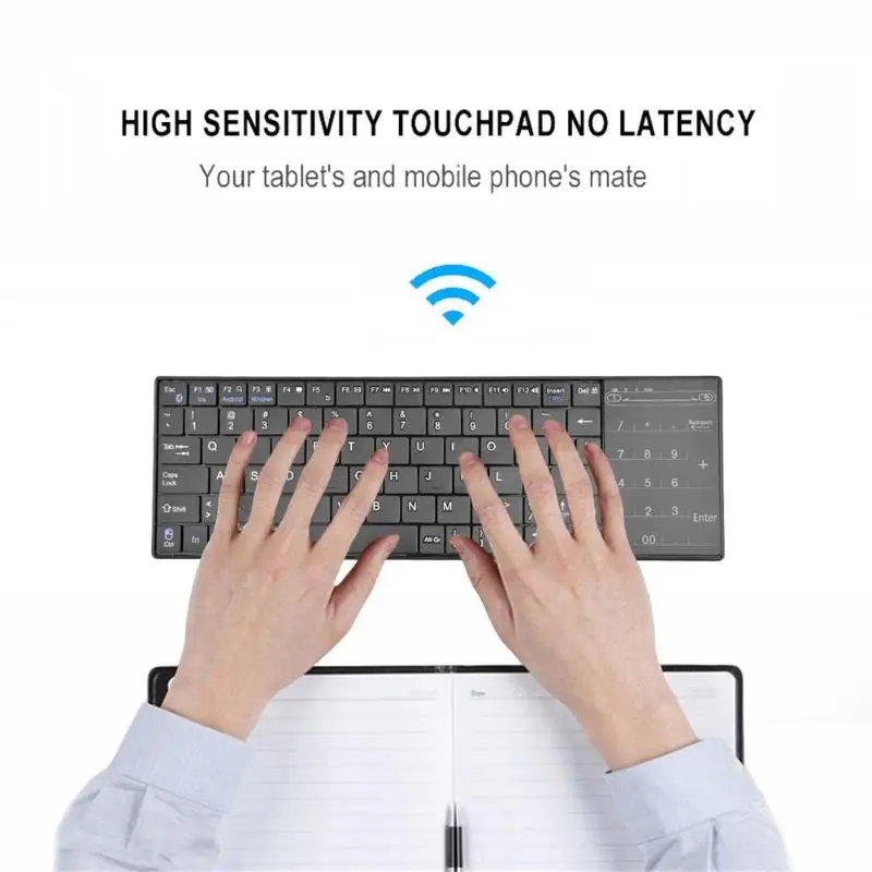 

ALLOYSEED Ultra Slim Wireless Bluetooth Touch Keyboard Touchpad 83 Keys Keyboard for Tablet Desktop Laptop Notebook PC Computer