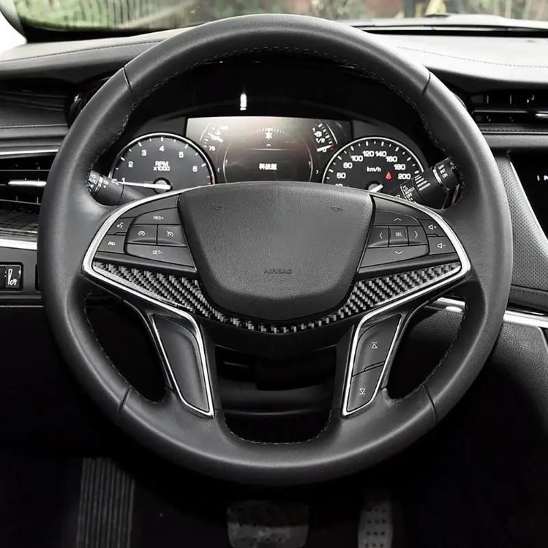 

VODOOL Carbon Fiber Car Styling Steering Wheel Panel Decorative Cover Trim Sticker Auto Interior Stickers For Cadillac XT5 CT6