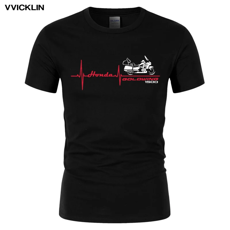 

2019 Men'S Lastest Simple Style Cotton T-shirt Short Sleeve Motorcycle GOLDWING GL1500 Battito Cuore Tee Shirt Plus Size