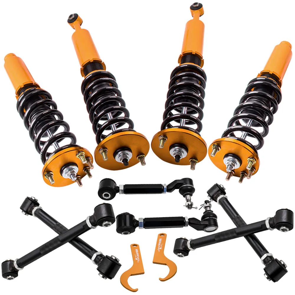 Suspension Coilover + 6 PCS Rear Camber Arms Kit for Honda Accord 03 07