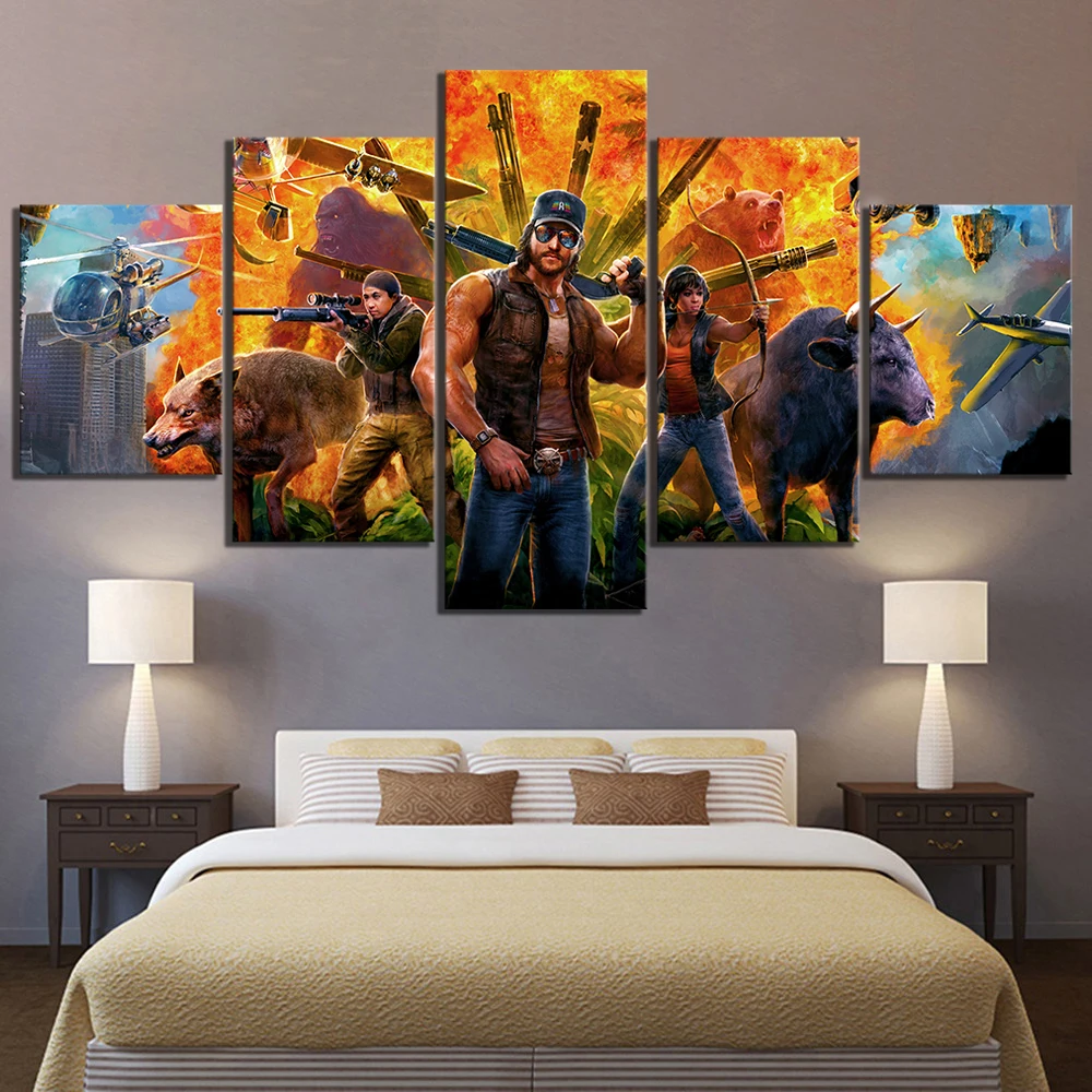 

5 Piece Game Poster Far Cry 5 Figure Canvas Printed Wall Pictures Home Decor For Living Room Poster Canvas Wholesale