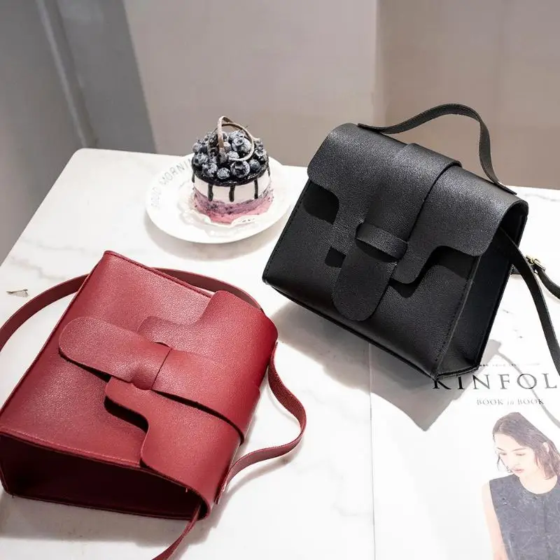 

Fashion PU Leather Women Bag Small Soft Sweet Candy Macarons Color Clamshell Shoulder Handbag Portable Ladies Messenger Bags