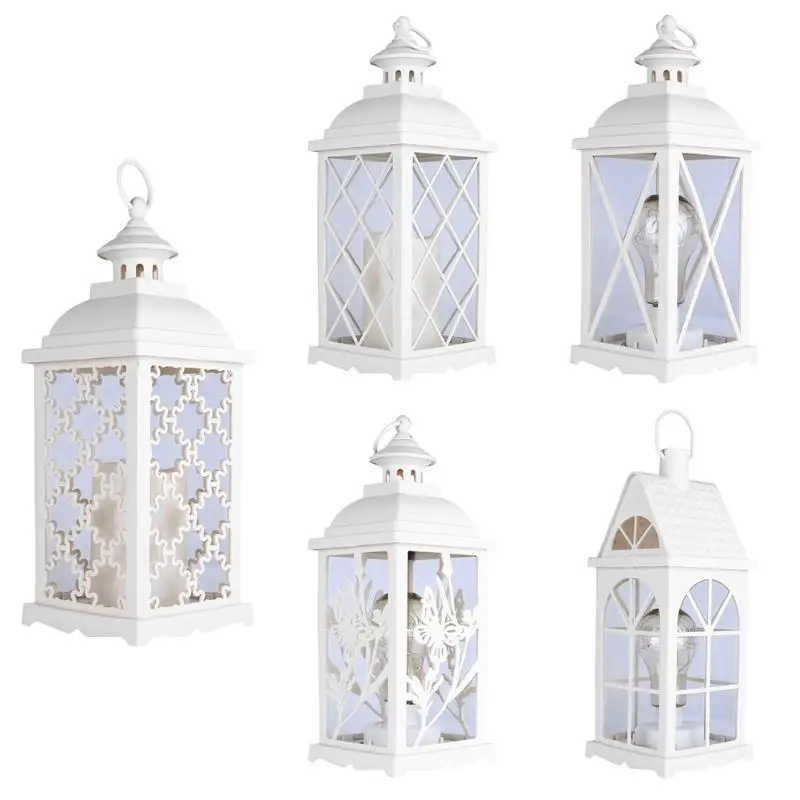 

European Hurricane Lamp Wrought Iron Furnishing Candle Holder Wedding Decor