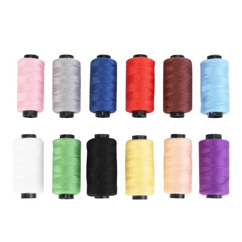 12 цветов хлопок ручной работы швейная нить для дома вышивка 200 ярдов DIY Рукоделие стежка Швейные нитки DIY ремесло инструмент