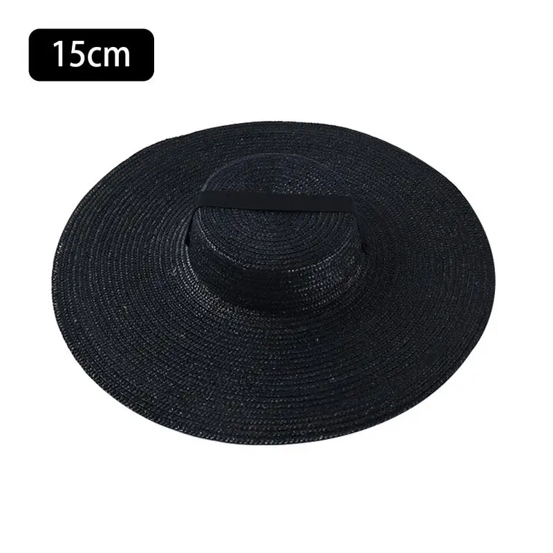 قبعة الصيف امرأة اليدوية النسيج قبعات للحماية من الشمس شريط أسود القش قبعة شاطئ قبعة من أوت دور الصيف قبعات Capeu Feminino قبعة الصيف امرأة اليدوية النسيج قبعات للحماية من الشمس شريط أسود القش قبعة شاطئ قبعة من أوت دور الصيف قبعات Capeu Feminino
