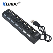 Kebidu 4/7 порт usb-хаб Мульти USB 2,0 сплиттер 480 Мбит/с высокоскоростной конвертер адаптер с переключателем ВКЛ/ВЫКЛ для MacBook ПК ноутбук
