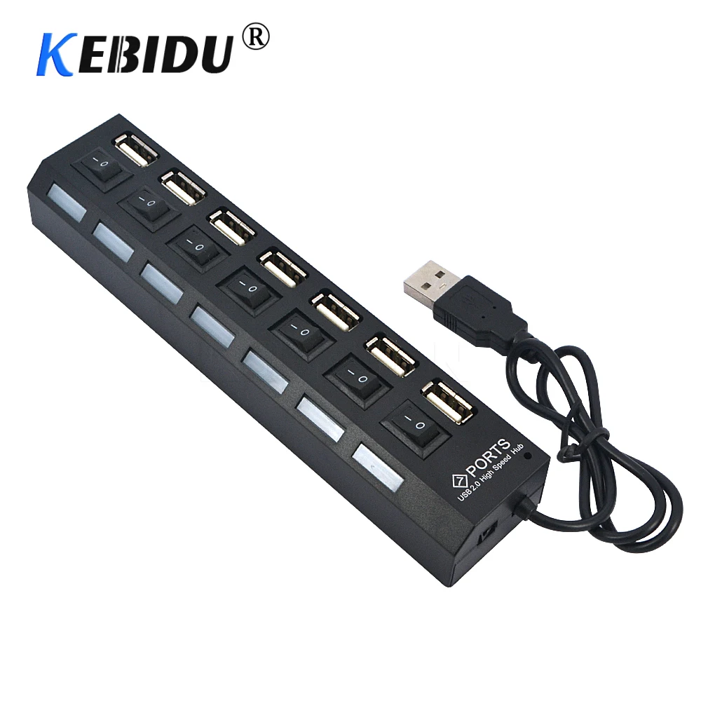 Разветвитель Kebidu с интерфейсом USB 4/7 2 0 Мбит/с|USB-хабы| |