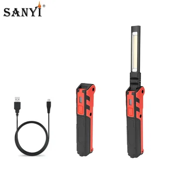 

USB Charging COB+LED Work Light Hand Flashlight Emergency Inspection Work Torch Portable Lantern With Hook Magnet Power Display