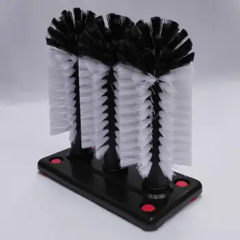 

3 Heads Suction Sucker Coffe Tea Glass Cups Cleaning Brushes Brush Washer Cleaner Scrubber Bar Pub Catering Extend Kitchen Tool