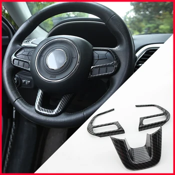 

3Pcs/set ABS Silver/Carbon Steering Wheel Cover Trim Stickers for Jeep Compass 2017 2018 Renegade 2015 2016 2017 Accessories