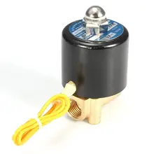 Абсолютно 1/4 дюймов-5~ 85 градусов Цельсия 12 В Электрический электромагнитный клапан Вода Воздух Масло 2W025 08 латунь металл прочный в использовании давление 0-115PSI