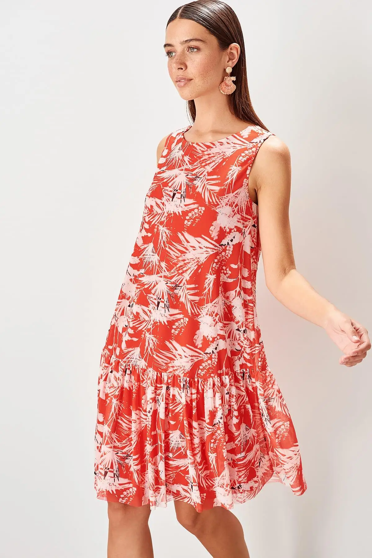 

Trendyol Red Pattern Knitted Dress TWOSS19LJ0279