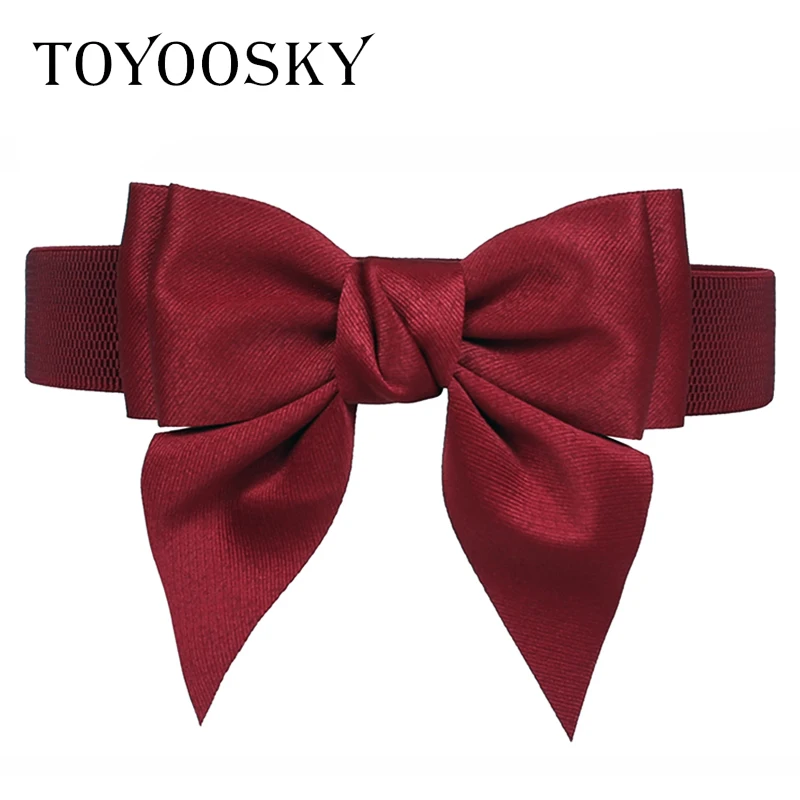 

2018 New Arrival Luxury Women Wide Belt Bowknot Fabric girdle belt skinny belt for women kemer cinto feminino TOYOOSKY