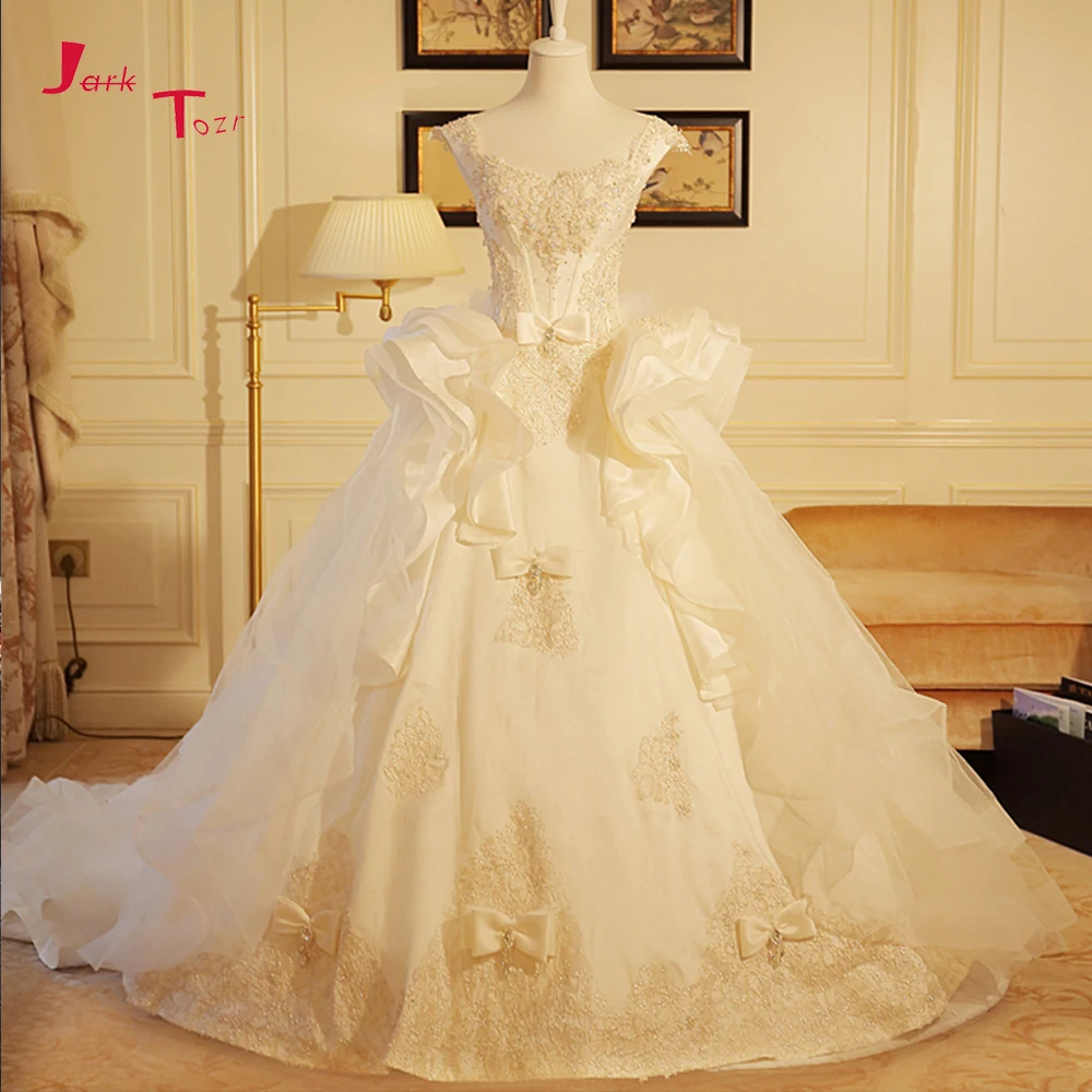 Jark Tozr индивидуальный заказ лук свадебное платье с Нижняя юбка Vestidos de Novia