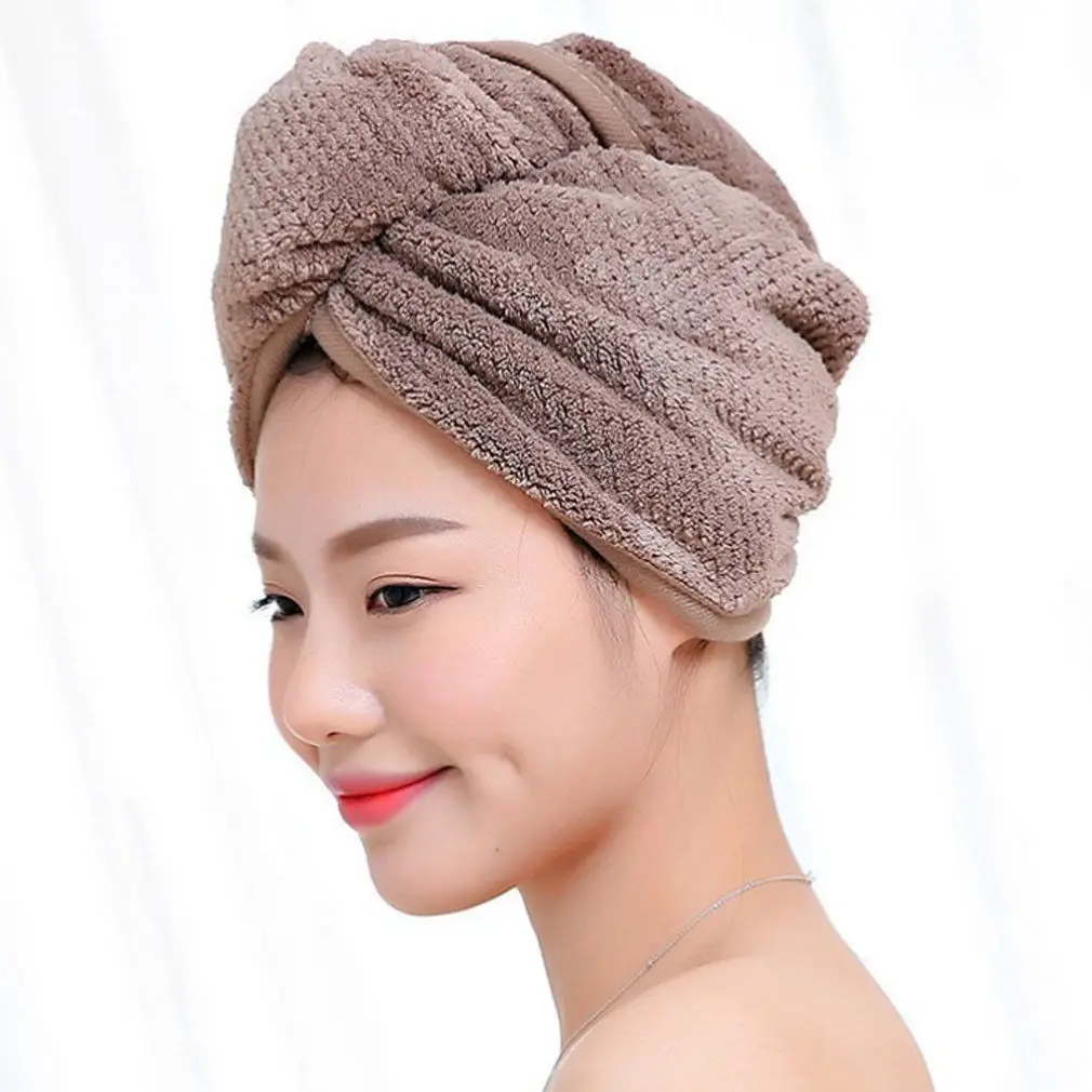 Turban Twist Dry Shower Microfiber Hair Wrap Towel Drying Bath Spa Head Cap Hat