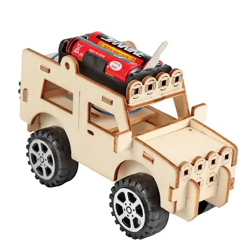 

DIY Electric Jeep Model Kits Kids Student Scientific Experiment Vehicle Toy