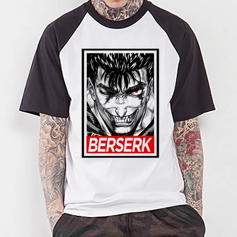 Новинка, футболка Berserk, мужская, аниме, футболка, забавный мультфильм, футболка, Harajuku, японский Топ, футболка, одежда, забавные женские футболки