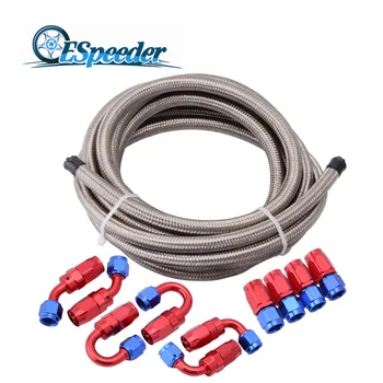 

ESPEEDER AN10 5M Strainless Steel Double Braided Oil Pipe Fittings Hose End Adaptor Fuel Hose Line Tubing Kit Car Modified Parts