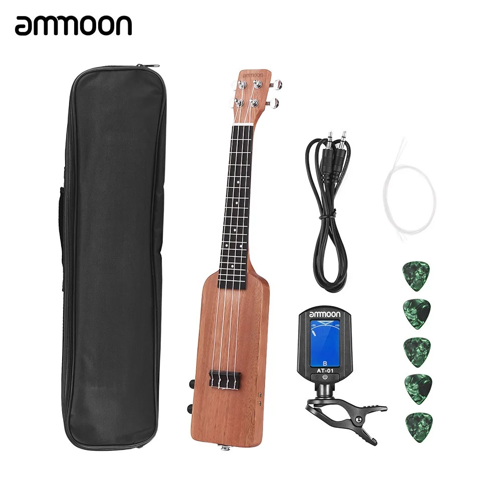 ammoon 23" Ukulele Creative Bottle Shape Okoume Electric Ukulele