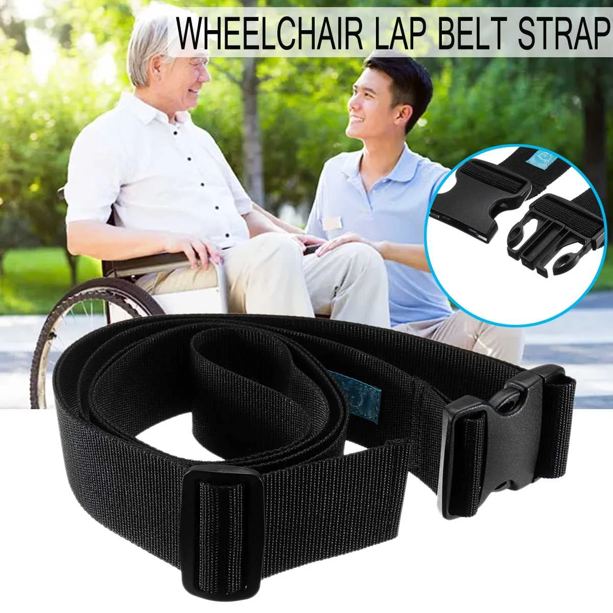 

Adjustable Wheelchair Seat Belt Wheelchair Lap Belt Strap Home-use Highchair Safety Seat Belt Falling Protection Brace & Support
