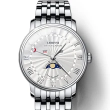 LOBINNI часы мужские роскошные брендовые швейцарские мужские часы сапфировые водонепроницаемые Moon Phase reloj hombre Япония Miyota Move Мужские t L3603-4