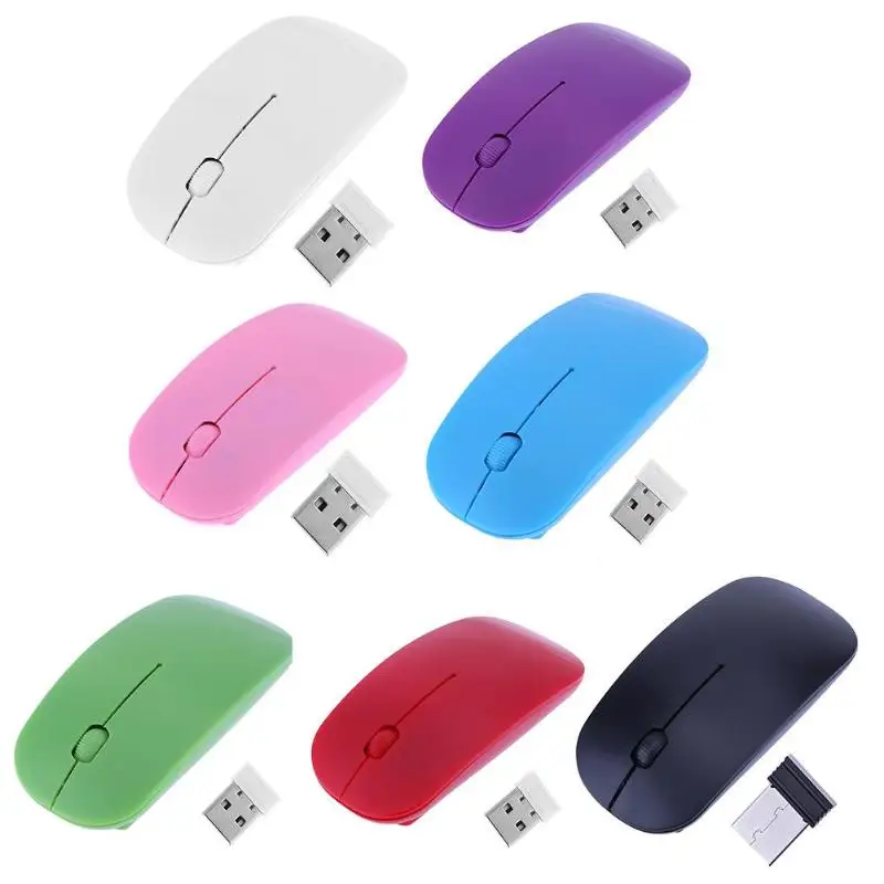 7 Candy Color 2 4GHz 1000 DPI 3 Button Ultra Thin Usb Wireless Optical Photoelectric Gaming