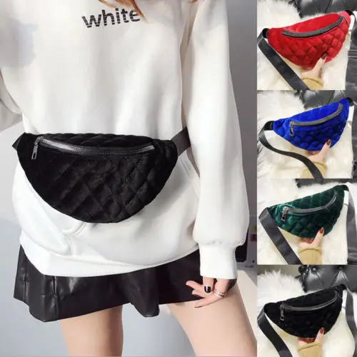 

Women Bum Bag Fanny Pack Waist Belt Beg Phone Case Belt Money Purse Rivets Bag Waist Packs