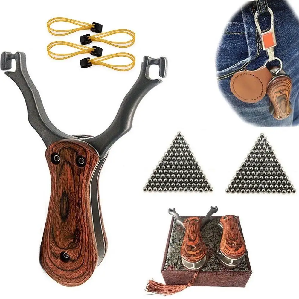 

11pcs / Set Folding Slingshot Catapults 440C Stainless Steel Hunting Catapult Kits Outdoor Hunting
