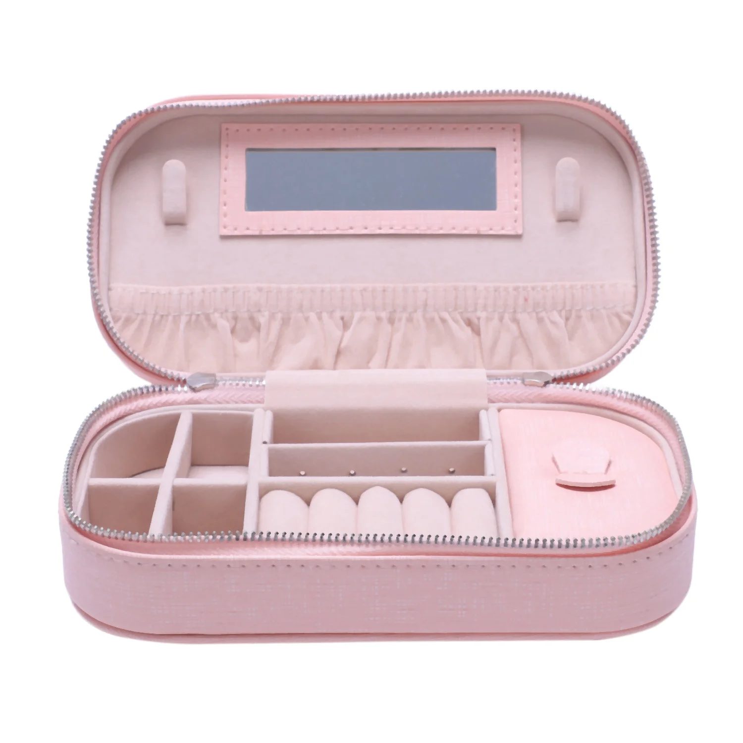 17x5x10Cm Jewelry Box Portable Travel Jewelry Organizer Case Leather