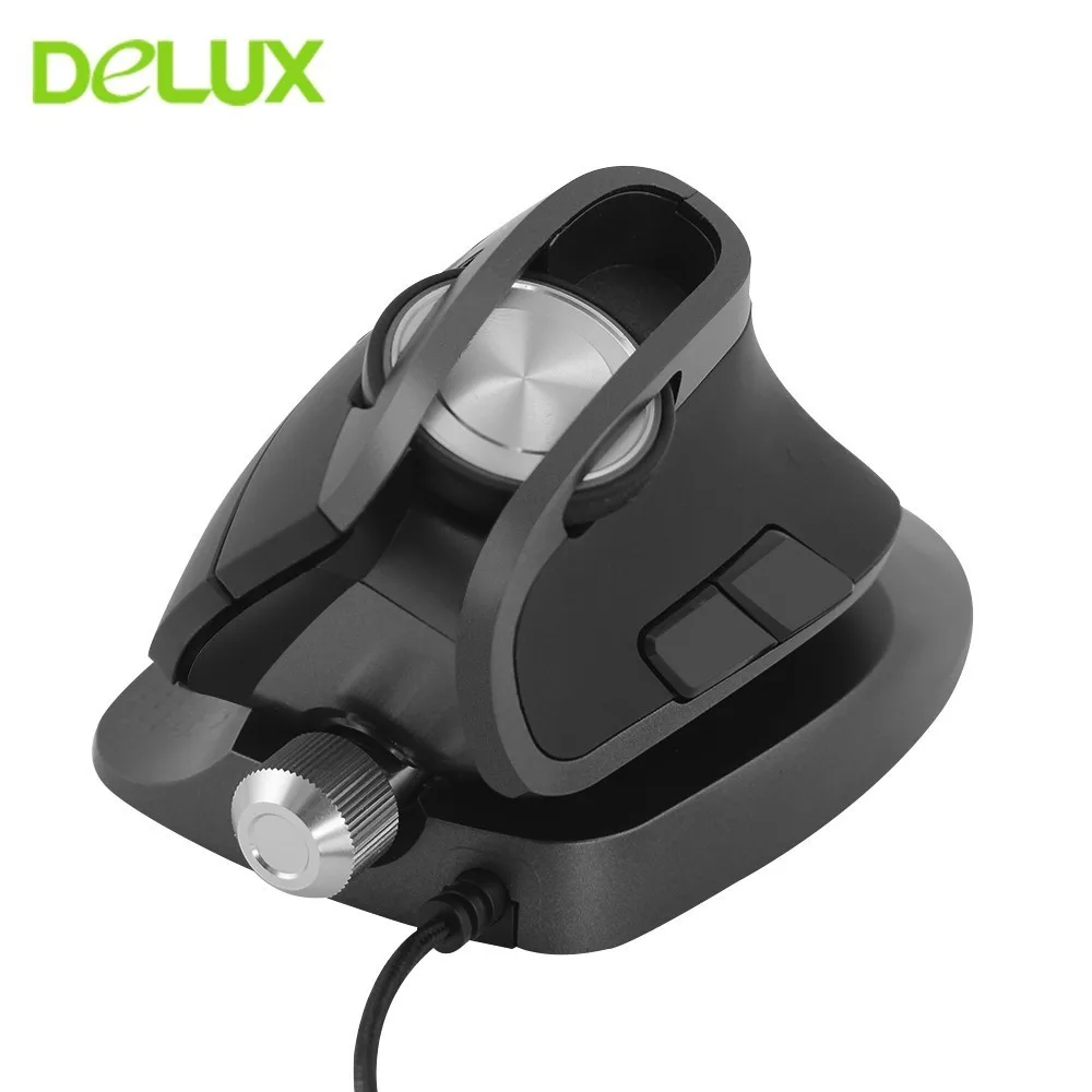 cheap Delux M618X Wired Ergonomic Vertical Mouse Gaming Mouse Optical 6 Buttons Computer Mice For Laptop Desktop Gamer