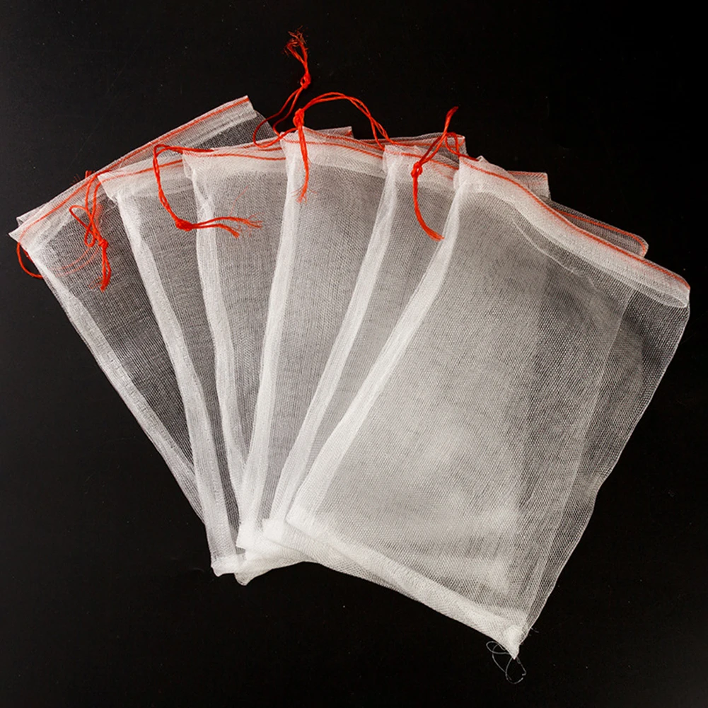 

100Pcs Bag Nylon Mesh Anti Bird Protection Pest Control Plant Fruit Drawstring Tool Colander Garden Vegetable