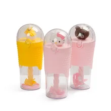 Kitty Дети соломы перемешать воды смешивания чашки ручное управление пластик спорт питьевой бокал вина портативный студенческий Органайзер