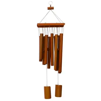 

1pc Creative Beautiful Novel Wind Chime Ring Decoration Multi-Tube Music Wind Chime 10-Tube Wood Bamboo Wind Chime for Garden