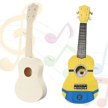 

21 Inch Ukulele Set Beginner Homemade DIY Handmade With Painting Set Guitar Musical Instruments