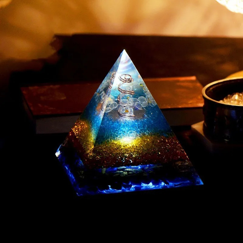 Прозрачная Пирамида AURA Orgonite меняющая магнитное поле жизни камень рейки