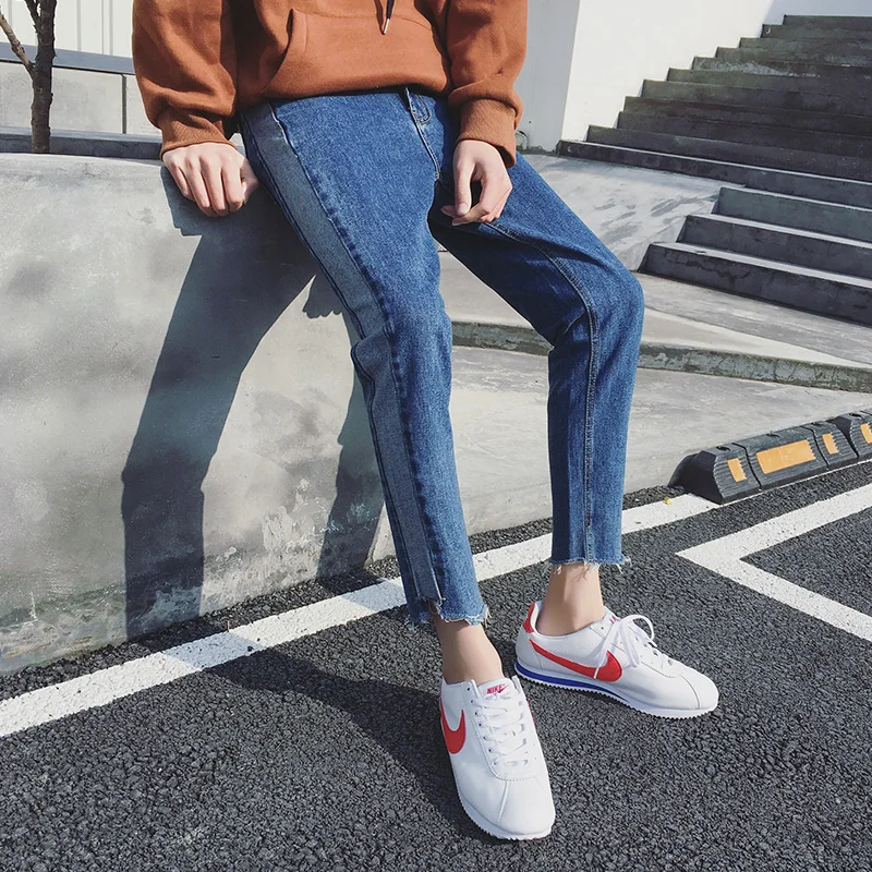 Summer Jeans Men Slim Fashion Washed Solid Color Casual Denim Pants Man Trend Wild Streetwear Hip Hop Trousers Male Clothes