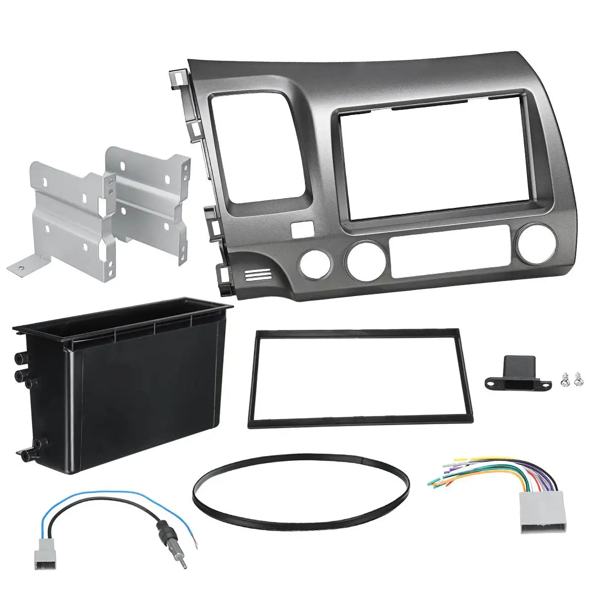 

Double Din Radio Fascia Dash for Honda for Civic 2006-2011 Car DVD Stereo CD Panel Face Frame Fascia Kit Only for Left Driving
