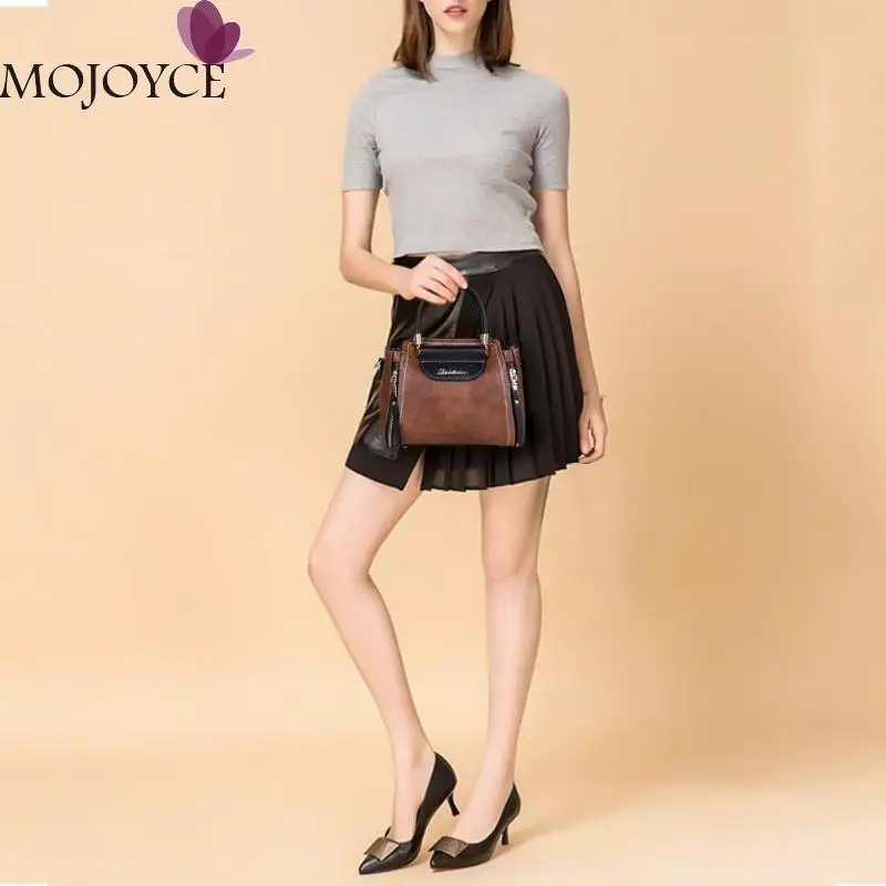 2019 جديد الفتيات الرجعية خمر الكتف Crossbody حقائب النساء بو الجلود عارضة الإناث رسول أعلى-حقائب بيد