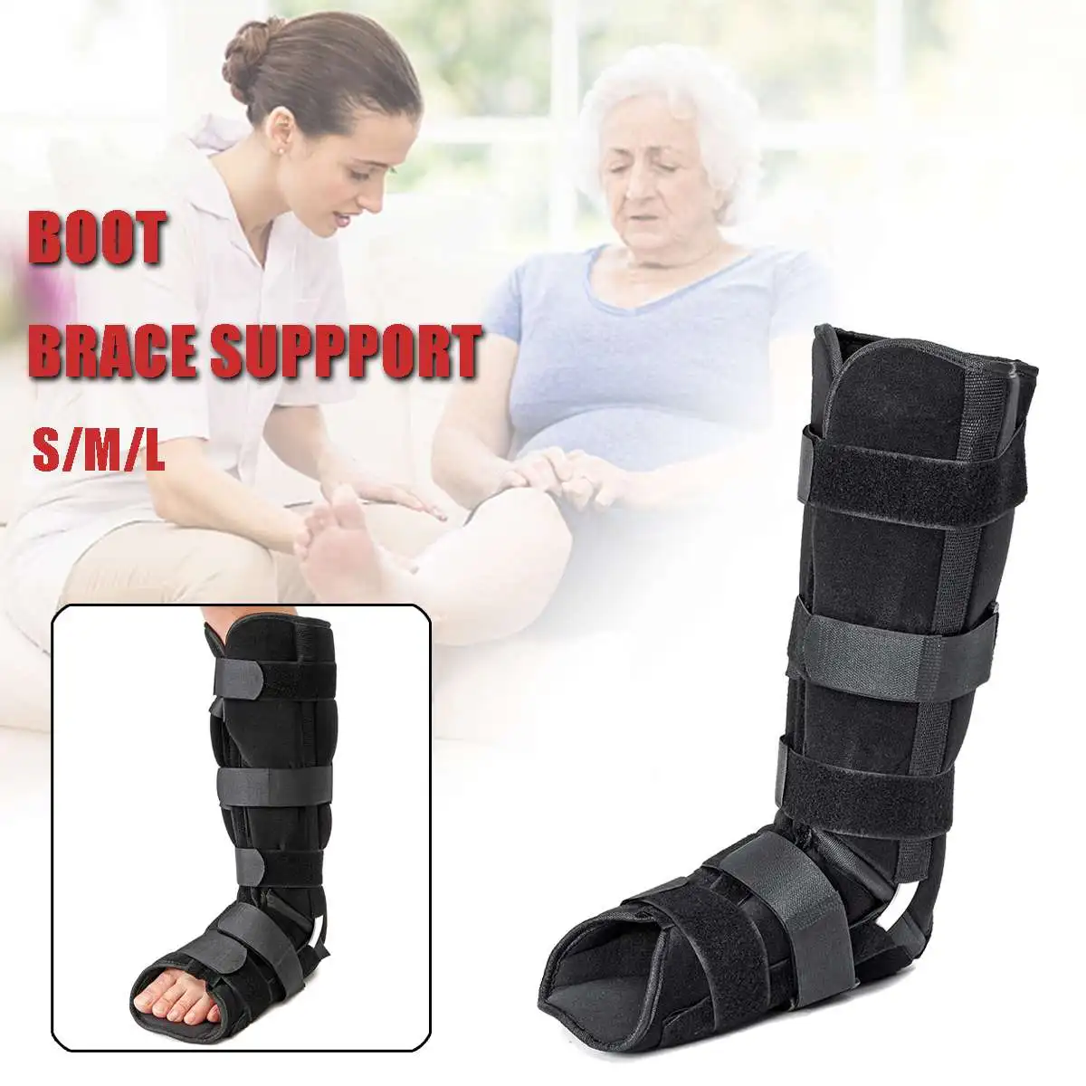 

SGODDE 1Pcs Ankle Foot Brace Walking Walker Boot Achille Nursing Care Tendon Shoe Lower Limb Orthosis Splint Orthopedic Shoe