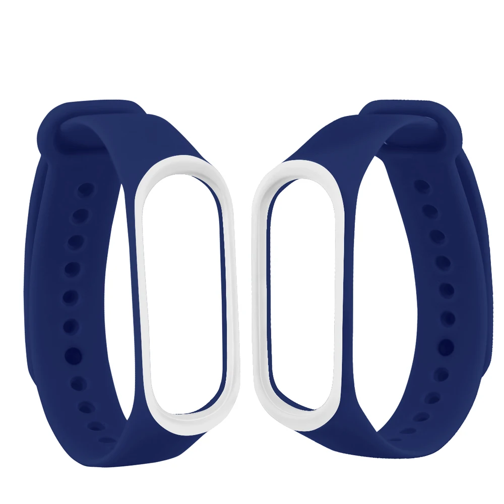 Ремешок для смарт часов Xiaomi Mi Band 4 3 Двухцветный силиконовый ремешок