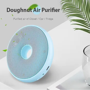 

Mini Donut Portable Personal Air Purifier Ozone Generator Odor Eliminating Ionic Air Ionizers USB Refrigerator Car Air Freshener