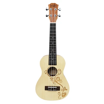 

23 Inch Ukulele Concert Acoustic Mini Guitar Rosewood Fretboard 4 Strings Spruce Wood Carvings Uke