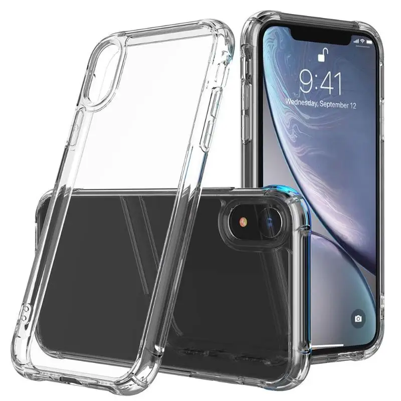 

ALLOET Phone Case Cover Shockproof Bumper Transparent Phone Case for iPhone XR/XS MAX Soft TPU Frame Clear Acrylic Back Cover